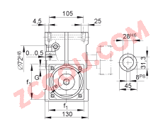 INA������ GETR-63-SCHN-130/165-PF-i, ����������ӵ������ᣬ���ľ��� a0 = 63 mm