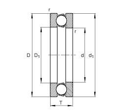 FAG推力深沟球轴承 51148-MP, 根据 DIN 711/ISO 104 标准的主要尺寸，单向，可分离