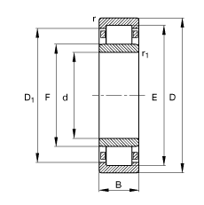 FAGԲ NU2305-E-TVP2,  DIN 5412-1 ׼Ҫߴ, Ƕλ, ɷ, ּ