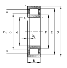 FAGԲ NUP228-E-M1,  DIN 5412-1 ׼Ҫߴ, λ, ɷ, ּ