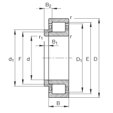 FAGԲ NJ2336-EX-M1 + HJ2336EX,  DIN 5412-1 ׼Ҫߴ,  L Ȧλ, ɷ, ּ