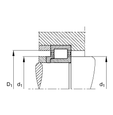 FAGԲ NJ244-E-M1 + HJ244E,  DIN 5412-1 ׼Ҫߴ,  L Ȧλ, ɷ, ּ