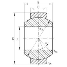 INA�ؽ���� GE12-FO, ���� DIN ISO 12 240-1 ��׼����ά��