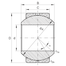 INA�ؽ���� GE20-PB, ���� DIN ISO 12 240-1 ��׼���ߴ�ϵ�� K����ά��