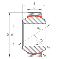 INA�ؽ���� GE12-FW, ���� DIN ISO 12 240-1 ��׼����ά��