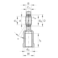 INA˶ GIR25-DO,  DIN ISO 12 240-4 ׼ƣά