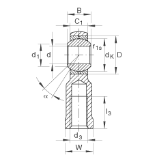 INA˶ GIKR25-PB,  DIN ISO 12 240-4 ׼ƣά