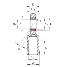 INA˶ GIR20-UK,  DIN ISO 12 240-4 ׼ƣά