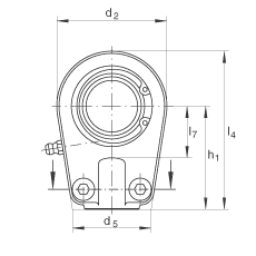 INA液压杆端轴承 GIHRK25-DO, 根据 DIN ISO 12 240-4 标准，带右旋螺纹夹紧装置，需维护