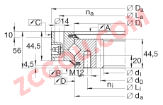 INA���������� XSI140744-N, ��׼ϵ�� 14�� �ڲ��ĳ��ֳݣ����ഽ�ܷ�