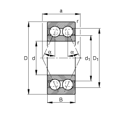 FAGǽӴ 3200-B-TVH,  DIN 628-3 ׼Ҫߴ磬˫УӴ  = 25