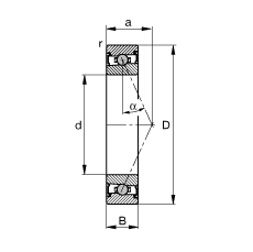 FAG主轴轴承 HCS7018-E-T-P4S, 调节，成对或单元安装，接触角 α = 25°，两侧唇密封，非接触，限制公差