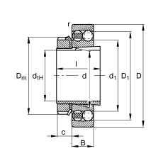 FAGԵ 2316-K-M-C3 + H2316,  DIN 630  DIN 5415 ׼Ҫߴ, ׶׺ͽ