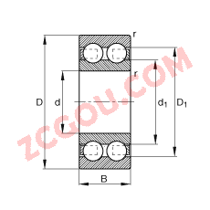 FAG������ 4202-B-TVH, ���� DIN 625-3 ��׼����Ҫ�ߴ磬˫��