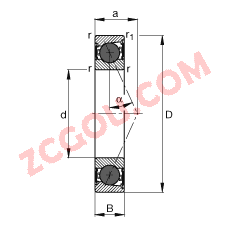 FAG HCB71908-E-2RSD-T-P4S, ڣɶԻԪװӴ  = 25㣬մഽܷ⣬ǽӴƹ