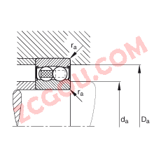 FAG�Ե�������� 2204-2RS-TVH, ���� DIN 630 ��׼����Ҫ�ߴ�, ���ഽ�ܷ�