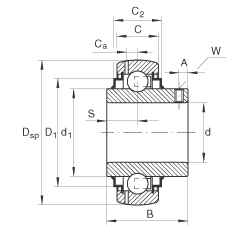 INA GYE55-KRR-B, Ȧ ƽͷݶλ R ܷ