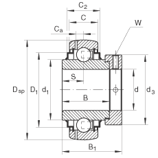 INA����������� GE30-KRR-B-FA101, ������Ȧ��ƫ����Ȧ��λ�� ���� R ���ܷ⣬ʹ���¶ȴ� -40��C �� 150��C