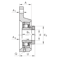 INA�������Ԫ PCFTR50, ��������˨�׵ķ������������Ԫ��������ƫ����Ȧ��P���ܷ�