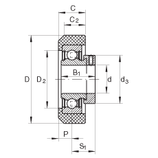 INA����������� RCRB25/57-FA106, ���𽺲������ƫ����Ȧ��λ�� ���� P ���ܷ�