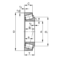FAG圆锥滚子轴承 32307-A, 根据 DIN ISO 355 / DIN 720 标准的主要尺寸，可分离，调节或成对