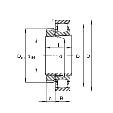 FAGι 20205-K-TVP-C3 + H205,  DIN 635  DIN 5415 ׼Ҫߴ, ׶׺ͽ