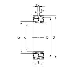 FAG调心滚子轴承 22224-E1, 根据 DIN 635-2 标准的主要尺寸