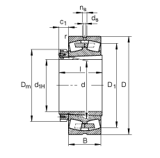 FAGĹ 239/750-K-MB + H39/750,  DIN 635-2 ׼Ҫߴ, ׶׺ͽ