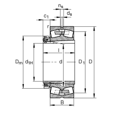 FAGĹ 230/500-B-K-MB + H30/500,  DIN 635-2 ׼Ҫߴ, ׶׺ͽ