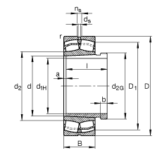 FAGĹ 22314-E1-K-T41A + AHX2314G,  DIN 635-2 ׼Ҫߴ, ׶׺ж