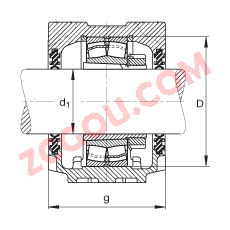 FAGֱʽ SNV090-L + 22308-E1-K + H2308X105 + DH608X105,  DIN 736/DIN737 ׼Ҫߴ磬ʷ֣׶׺ͽ׵ĵĹУ˫ܷ⣬֬