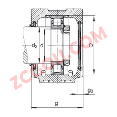 FAGֱ��ʽ����� SNV085-L + 20209-TVP + DHV209, ���� DIN 738/DIN739 ��׼����Ҫ�ߴ磬�ʷ֣���Բ���׺ͽ����׵Ĺ��ι�����У�V ��Ȧ�ܷ⣬֬������