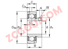 INA����������� GAY104-NPP-B-AS2/V, ������Ȧ�� ƽͷ�ݶ���λ������ P ���ܷ⣬���� ABMA 15 - 1991��Ӣ��